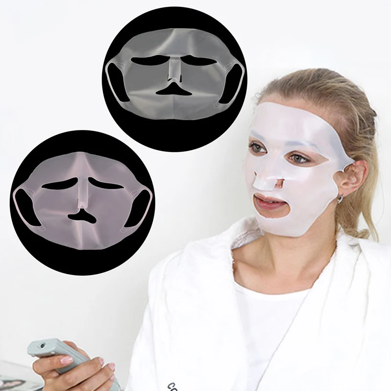 Многоразовая силиконовая маска для лица, чехол-держатель, Паровая маска для лица, предотвращает испарение, повышает скорость поглощения, увлажняющая маска для лица
