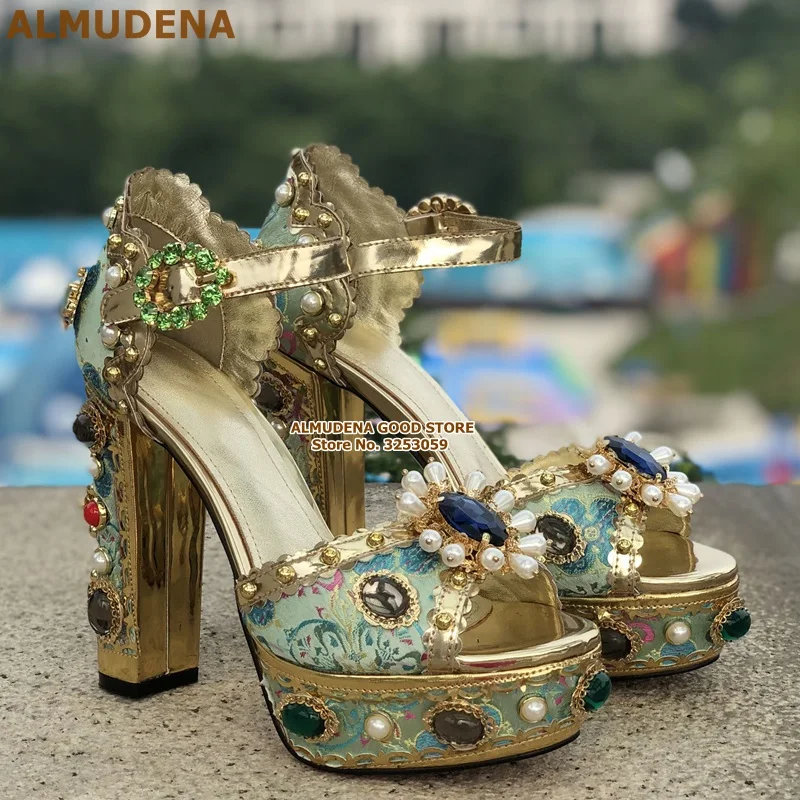 DG粗跟水台钉珠凉鞋 (5)