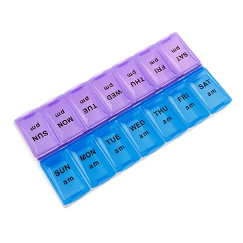 

Weekly Pill Organizer Box With Snap Lids 7 Day Medication For Morning And Night