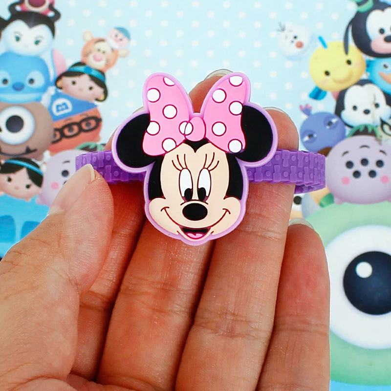 6 шт./лот вечерние ничный ПВХ браслет с Микки Маусом Disney подарок на день рождения