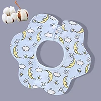 Baby Bibs Waterproof Cotton Cartoon Baby Burp Cloths Lovely Flower Style Child Bibs Rotating double Snap Fashion Pattern New - Цвет: moon stars