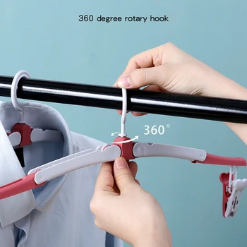 

12 Pcs Travel Hangers with Clips Portable Folding Clothes Hangers for Scarves Suits Trousers Pants Shirts Socks Underwear Hanger