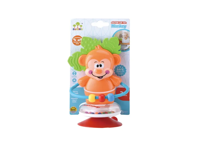 

Baby Dining Table Cartoon Little Monkey Eating Rattle Toy Feed Dining Chair Infant with Suckers CHILDREN'S Rattles Toy