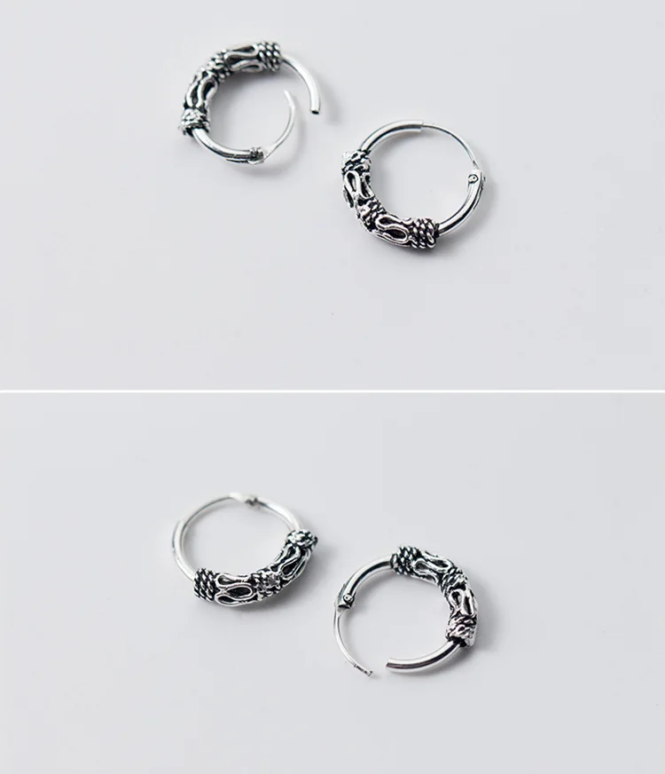 Trustdavis Мода 925 Твердые стерлингового серебра в виде колец геометрической формы серьги для женщин пирсинг модные серьги ювелирные изделия DA168
