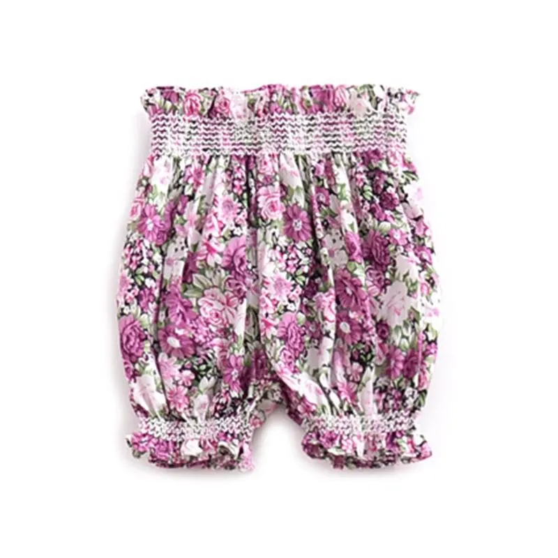 Модные Штаны для маленьких девочек; Детские шорты-фонарики с цветочным принтом; модная одежда с принтом для младенцев; 85WA - Цвет: 6