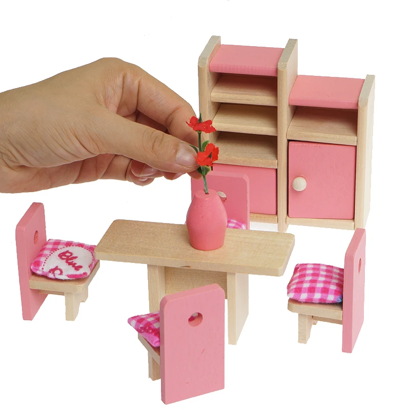 Montessri языковые материалы для спальни, копирующие игрушки, ролевые игры, подарочный набор для девочек, мини-спальня, ванная комната, кухня, гостиная