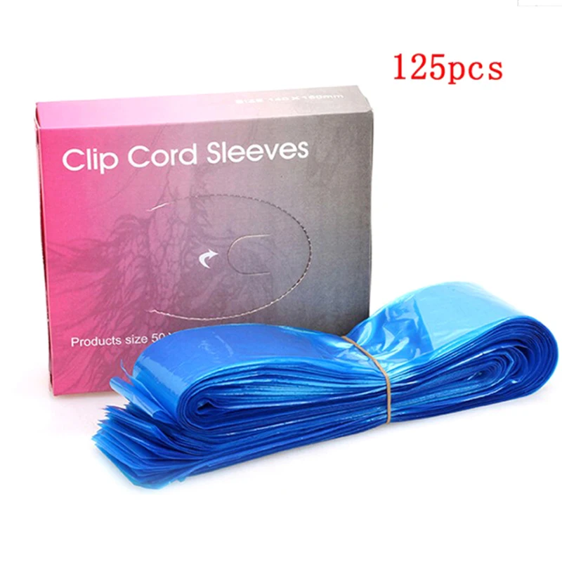 125Pcs/Pack Disposable Tattoo Machine Clip Cord Sleeves Medical Plastic Tattoo Gun Cable Covers Bags Tattoo Accessory Supplies
