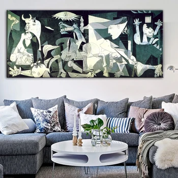 

Picasso Famous Guernica Art Paintings on Canvas Abstract Prints and Posters Wall Art Picture Artwork for Living Room Home Decor