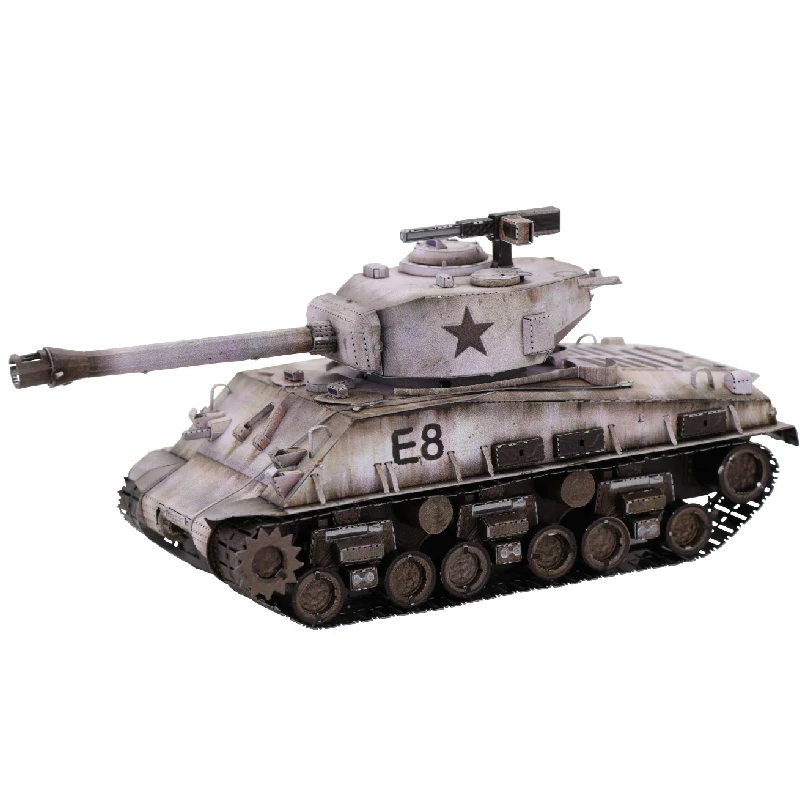 MU 3D металлическая головоломка SHERMAN средний танк наборы военных моделей сделай