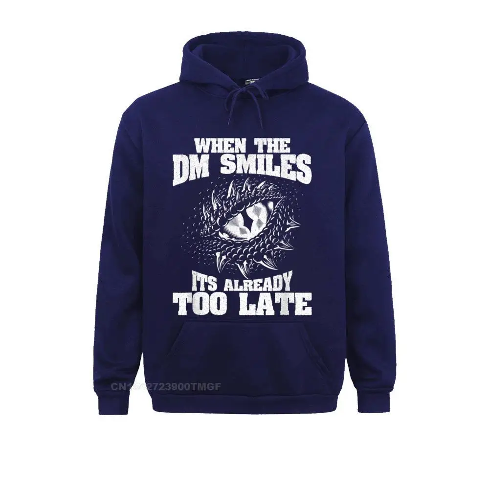 Design When The DM Smiles Funny Dungeon Eye RPG Dice Dragon Gift T-Shirt__B8693 Men Sweatshirts Wholesale April FOOL DAY Long Sleeve Hoodies  Hoods When The DM Smiles Funny Dungeon Eye RPG Dice Dragon Gift T-Shirt__B8693navy