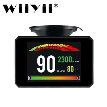 

WiiYii P16 HUD Head Up Display Car Water Temperature Digital Display Fuel Consumption HUD Display Speed Projector OBD Gauge