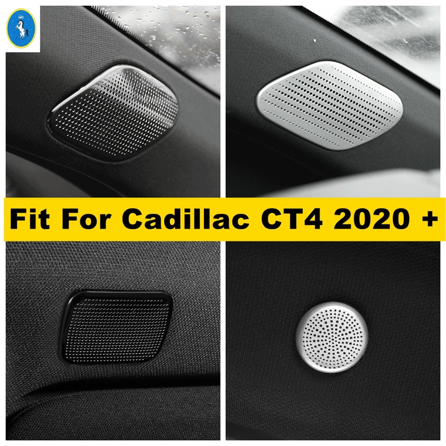 

Black / Silver Interior Refit Kit Window Pillar A & Roof Stereo Speaker Audio Sound Cover Trim Fit For Cadillac CT4 2020 - 2022