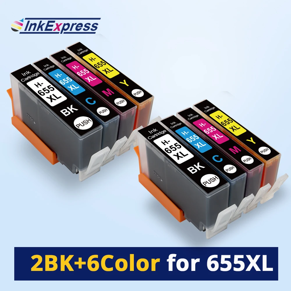 8PK 655XL для HP чернильный картридж hp 655 655xl C M Y BK Deskjet Ink Advantage 3525 4615 4625 5525|Чернильные