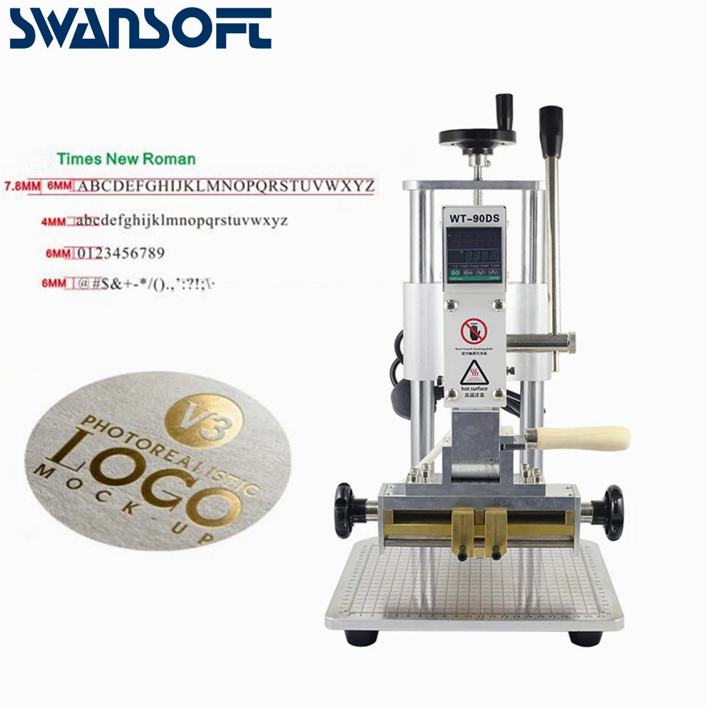 Machine with Futura SWANSOFT две руки цифровая машина для горячего тиснения фольгой для большой кожаной сумки или рюкзака с держатель штампа - Цвет: Machine with Futura