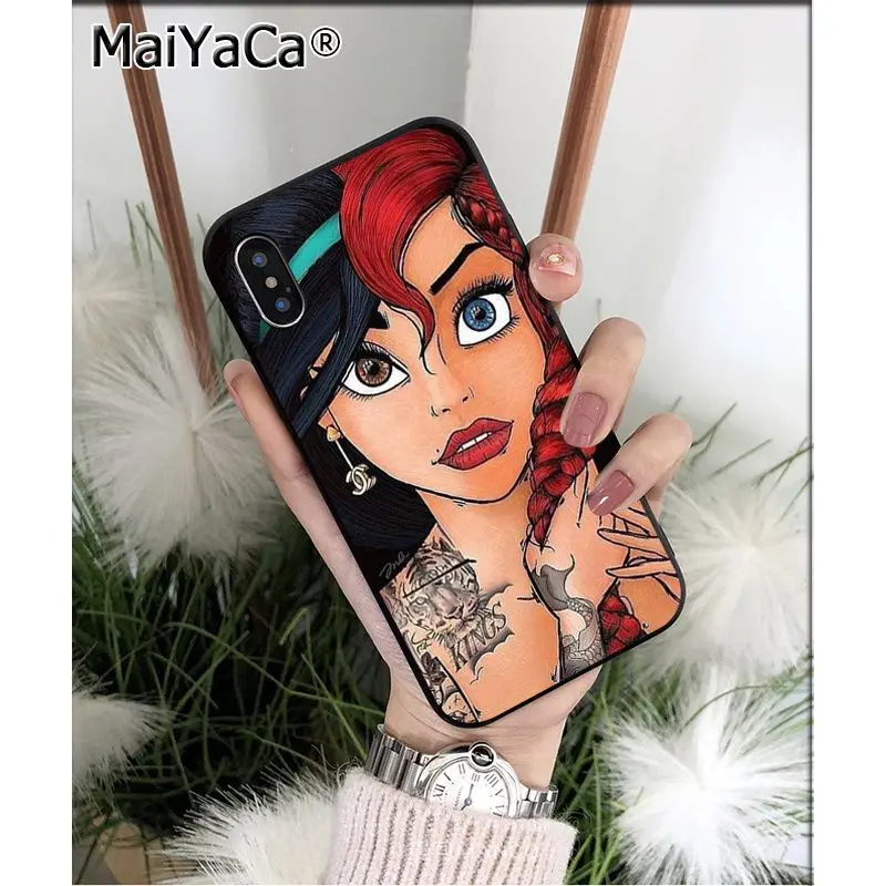 A12 MaiYaCa Bad princess черная татуировка черная Оболочка Чехол для телефона Apple iphone 11 pro 8 7 66S Plus X XS MAX 5s SE XR чехлы - Цвет: A12