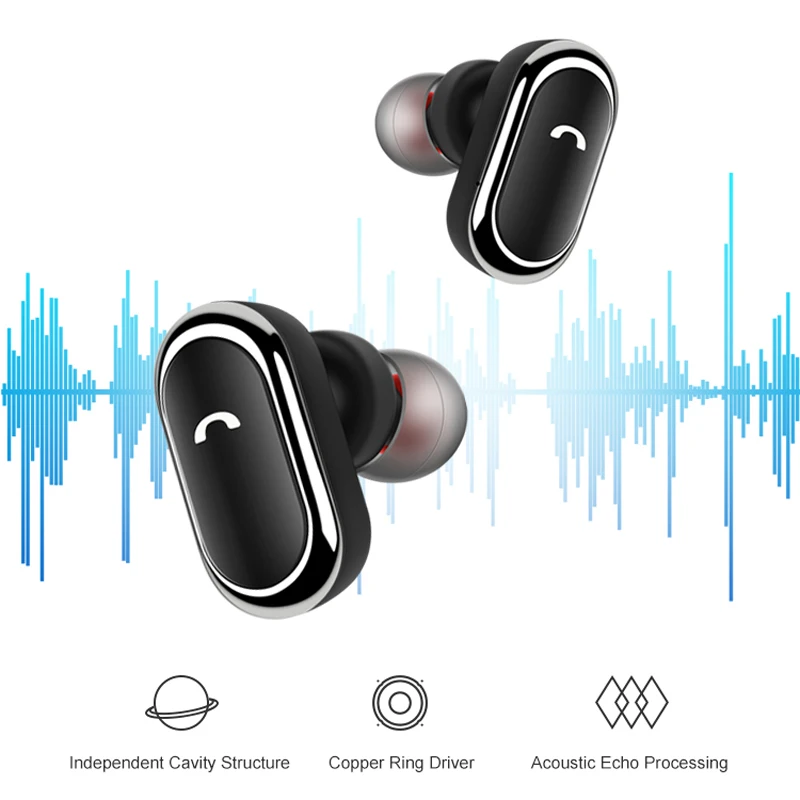 D005 беспроводные наушники TWS Bluetooth 4,2 в ухо мини стерео звук спортивные наушники с зарядной коробкой для смартфонов гарнитуры