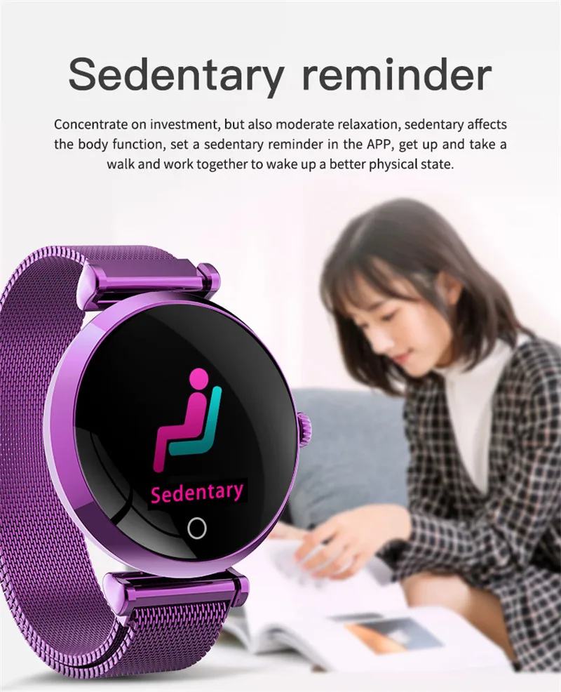 R6 Смарт-часы для женщин водонепроницаемый мониторинг сердечного ритма Bluetooth для Android IOS фитнес-Браслет Smartwatch леди PK H8 H2