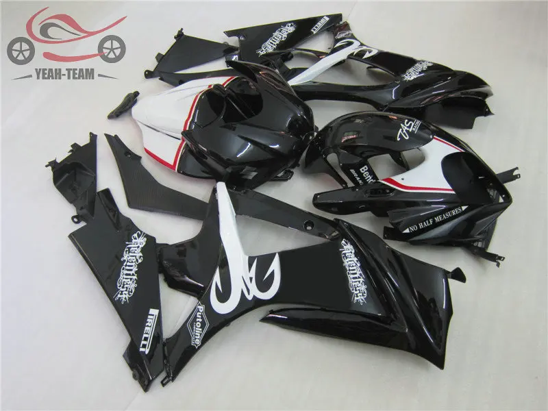 ABS пластик китайский Обтекатели набор для Suzuki K7 2007 2008 GSXR1000 черный мотоцикл шоссейные кузова GSX R1000 07 08|Полные