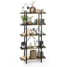 5 regal Bücherregal Industrie Bücherregal Display Open Bücherregal 70 zoll Lagerung Organizer Rack Stehend Einheit Regal für Wohnzimmer