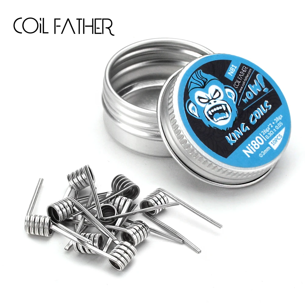Катушка Coil Father Alien King Ni80 Fused Clapton Ni90 катушки с заготовкой термостойкие электронная