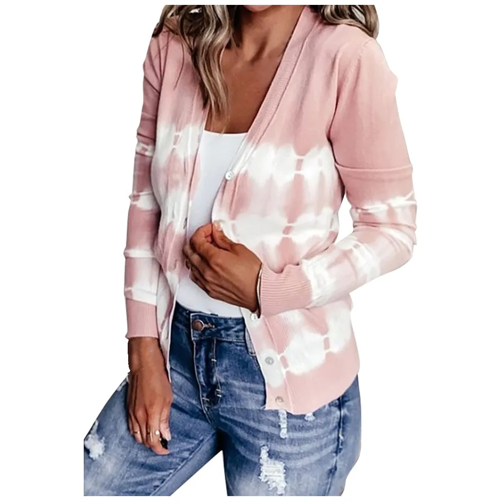 Fashion Women Plus Size Casual Stripes Long Sleeves Cardigan Sweater Blouse Tops Autumn and winter outdoor fashion warm sweater