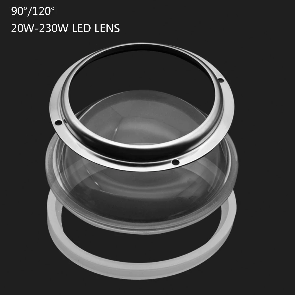 

78mm 100mm lente de LED + Anillo de aluminio + 3 conjunto de la serie para 20W-230W lente colimador For DIY plant growth lights