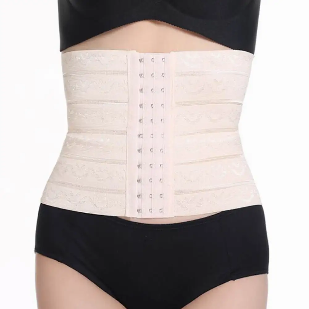 Женский утягивающий пояс на талию с подгрудной завязкой твердый тренажер для