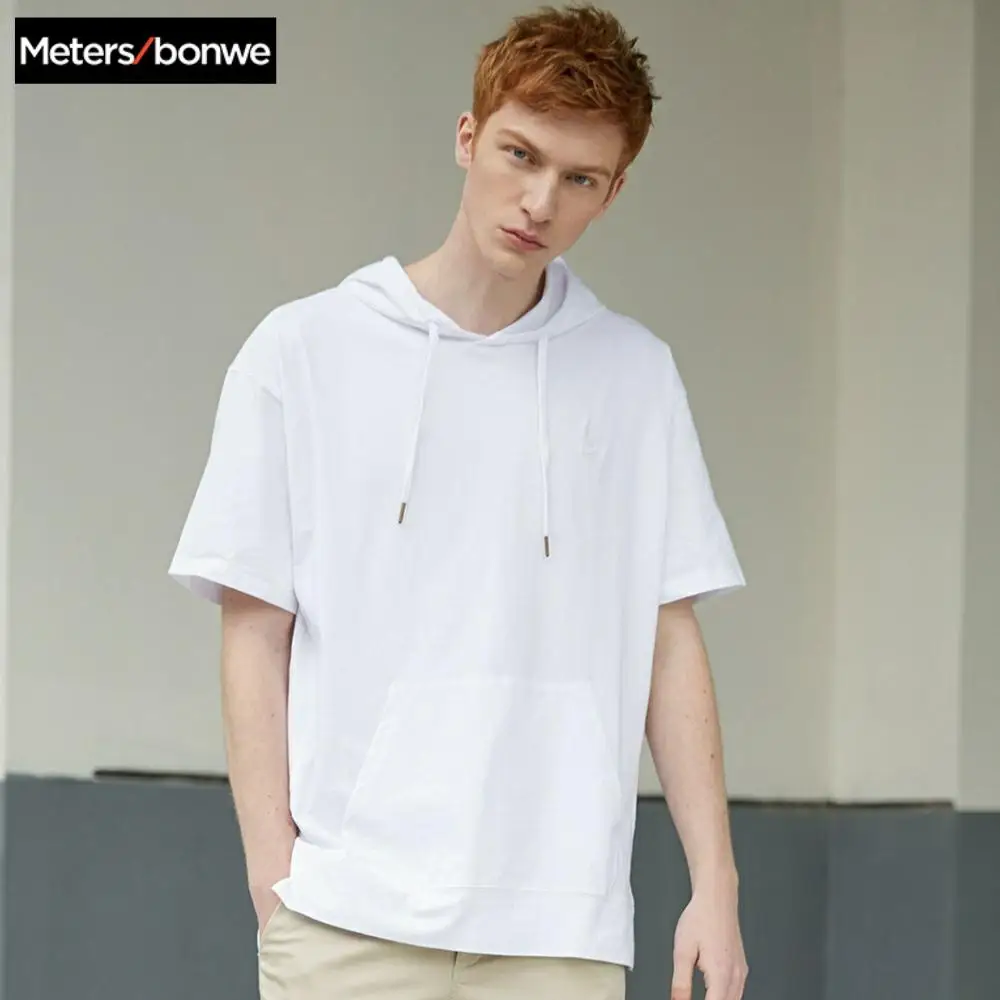 Metersbonwe Couple Hoodies For Men and Women Casual New short-sleeved pullover men's Women's street Hoodies Metersbonwe Couple Hoodies For Men and Women Casual New short-sleeved pullover men's Women's street Hoodies