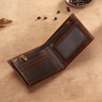 

Xiao.p New RFID Wallet Antitheft Scanning Genuine Leather Wallet Hasp Leisure Men's Slim Mini Wallet Case Credit Card Purse