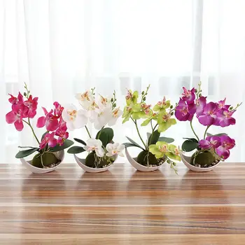 

Trigeminal Phalaenopsis Artificial flowers wedding decoration Bonsai (with pots) Creative ornaments Artificial Plant pots FZ301