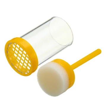 

Plastic Queen Bee Marking Cage Marker Bottle W/ Plunger Beekeeping Equipment for Capture the Queen Bee Without Hurting It