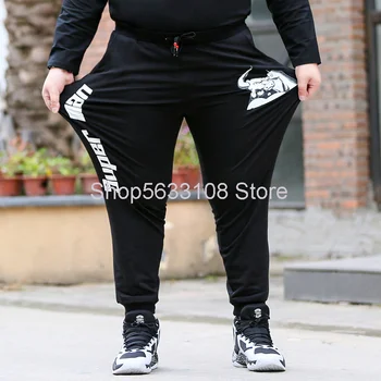 

Fat Male Leisure Sports Pants Loose Plus Fat Plus Size Men's Niutou Printing Men's Wear Pants Youth Large Size Fat Pants