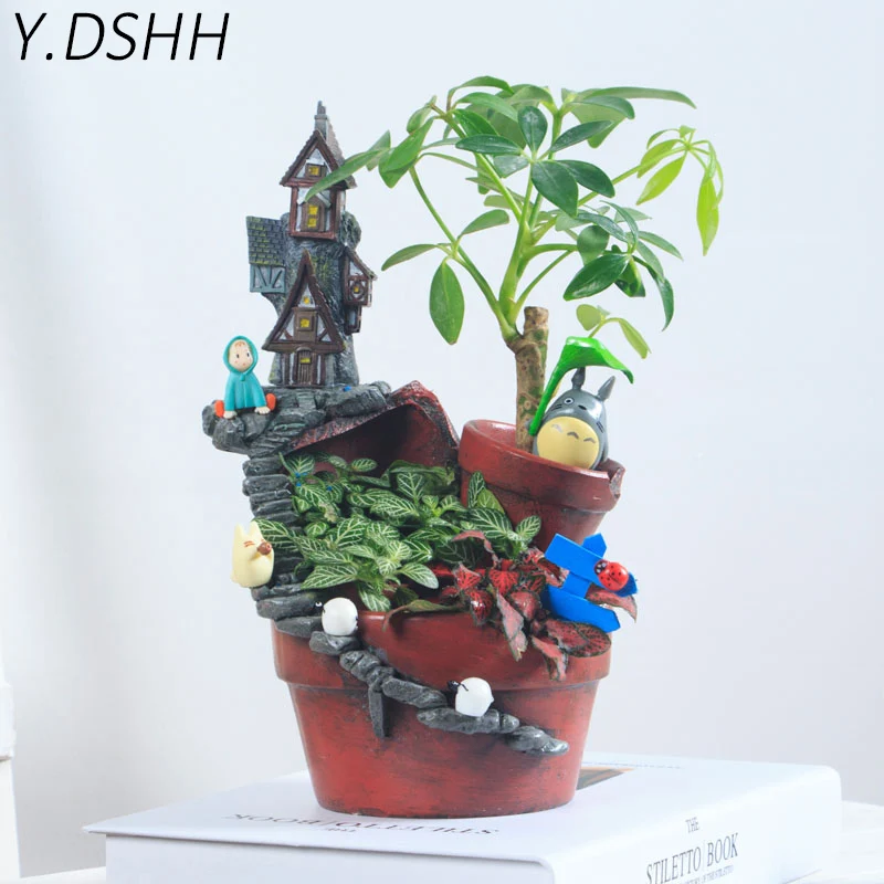 Y. DSHH Flower Pot Sky Garden Planter Maceteros Decor Succulent Plant Pots Balcony Table Desktop Decoration Multi-pot Cute Mini
