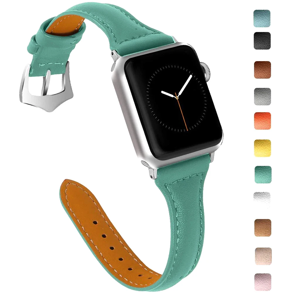 2 Совместим с Apple Watch Band Премиум Натуральная кожа металлическое покрытие Пряжка iWatch Замена ремешка 38 мм 40 мм для Apple Watch - Цвет: 2