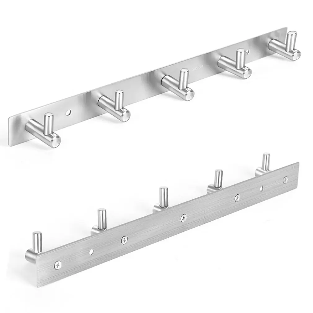 Модная Полезная крепкая настенная вешалка 304 твердые нержавеющие невинтовые Крючки для пальто и шляп одежда держатель для халата крючок