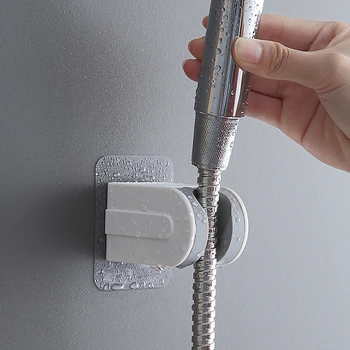 

1pc Self-Adjustable Self Adhesive Shower Head Bracket Base Wall Mounted Showerhead Holder Fixing Stand Bathroom Accessories Set