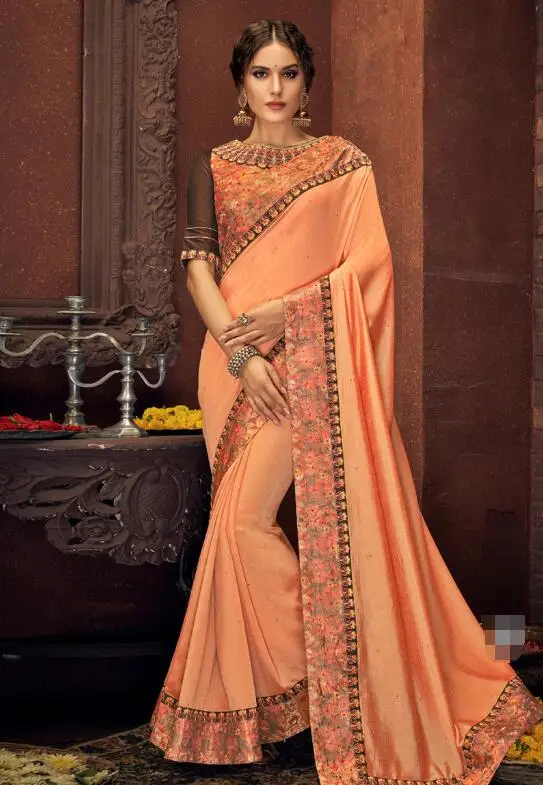 17 цветов Великолепная традиционная индийская сари для женщин красивая вышитая Этническая ткань для сари