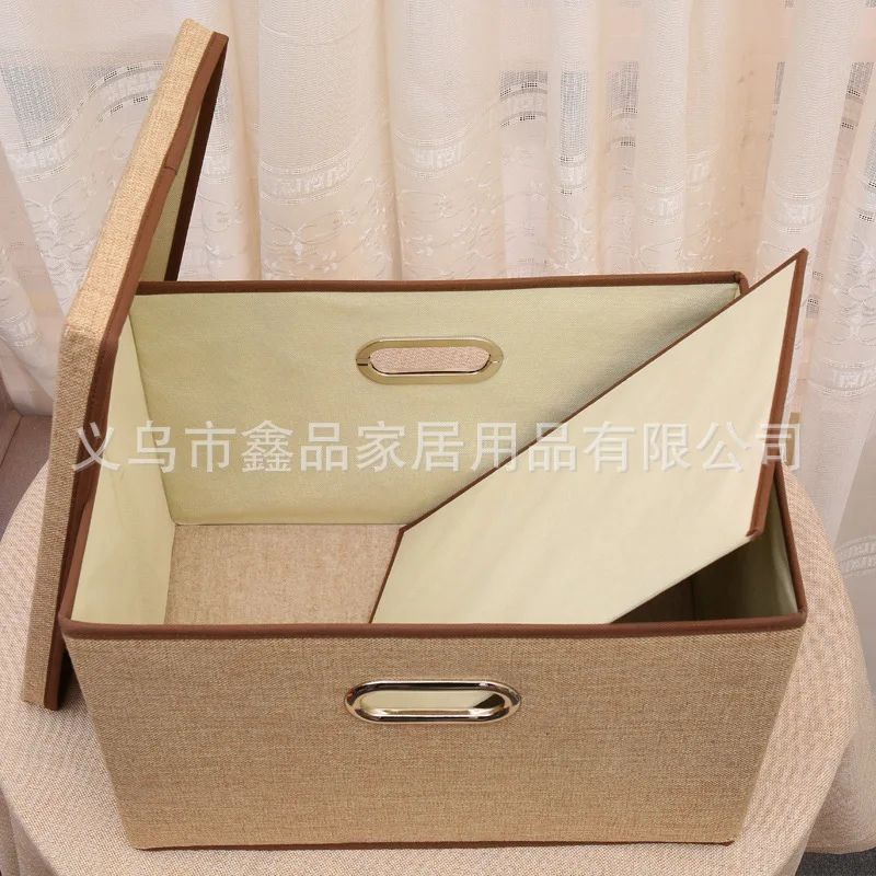 Коробка для хранения товаров для дома из хлопка и льна, большой размер, складная коробка для хранения, сделанная из нетканого материала, коробка для хранения