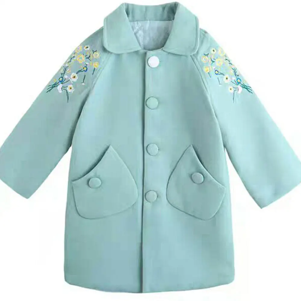 Осенне-зимнее шерстяное пальто для девочек Новинка года, зимнее детское шерстяное пальто принцессы в Корейском стиле для больших мальчиков