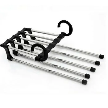 

Multi-functional Pants Rack Clothes Shelves 5 in1 Stainless Steel Wardrobe Magic Hanger Scarf Tie Towel Storage Rack