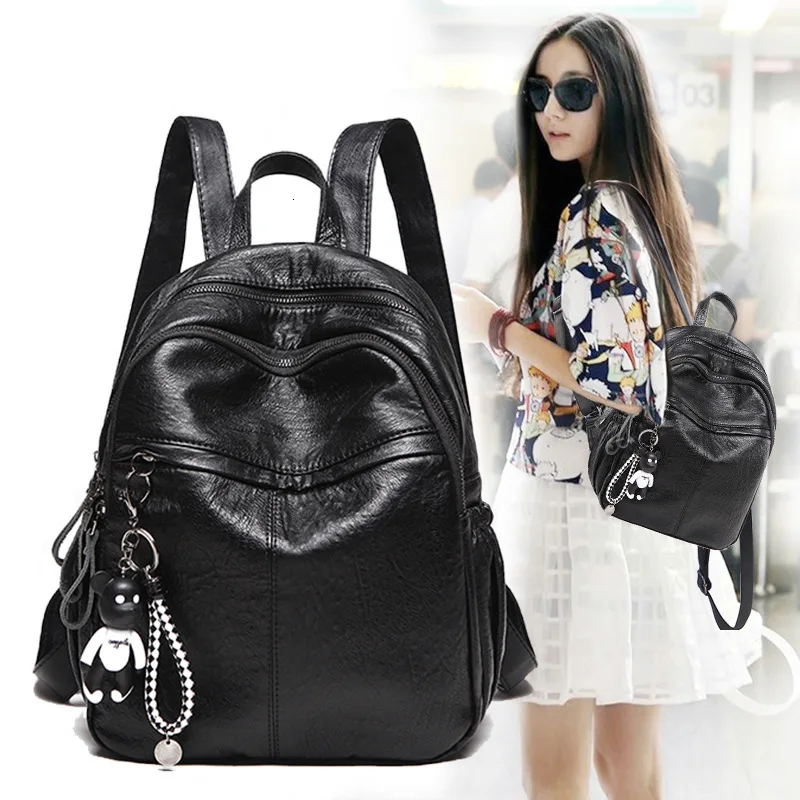 

Spot new shoulder bag female tide Taobao fast sale through explosion models leather handbags cute student backpack