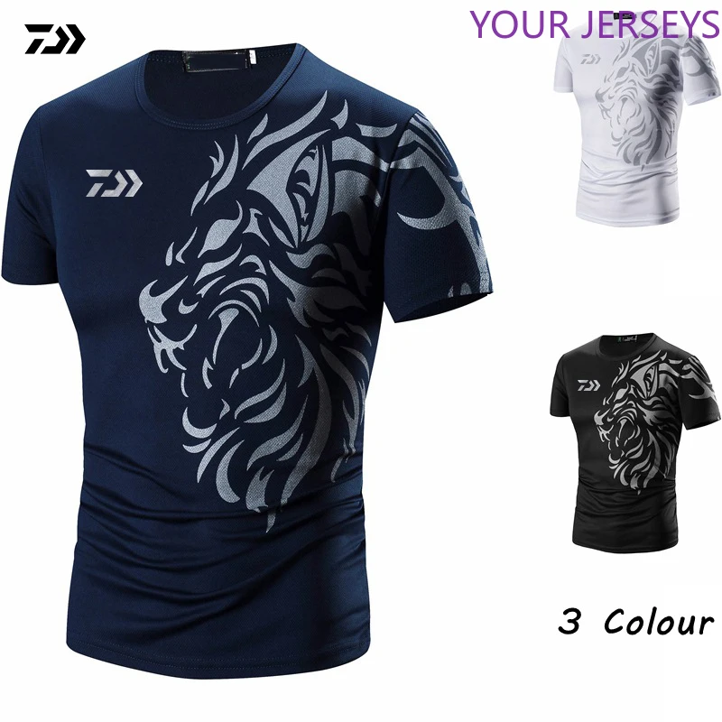 

2020 New DAIWA T Shirt Quick Drying Fishing Clothing Summer Short Sleeve Sunscreen Breathable Clothes Anti-UV Fishing Shirt