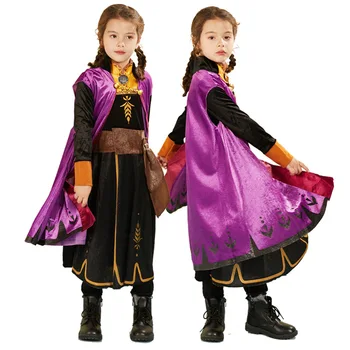 

Frozen2 Anna Cosplay Costume For Kid Girl Elsa Princess Dress Gown Movie Halloween Christmas Gift Anime Perform Event Winter