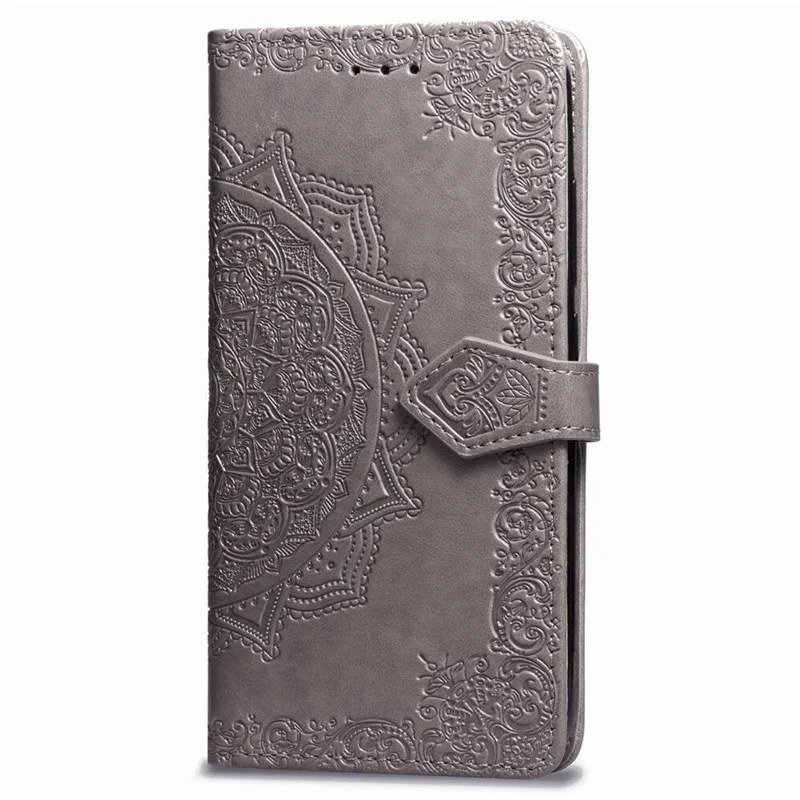 1Gray Кожаный чехол-бумажник для zte Blade V7 Lite V6 Max D6 X7 Z7 Z9 Mini M2 Lite V9 V10 Vita цветочный флип-чехол - Цвет: 1Gray