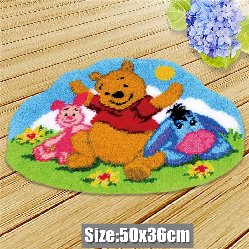 Carpet Embroidery Latch Hook Kit Foamiran Disney Mickey Winnie Undefined Latch Hook Rug Button Pad Package Smyrna Package Carpet 