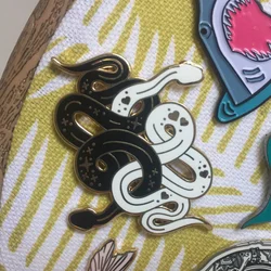 Black and white snake brooch pin broach mothers day gift