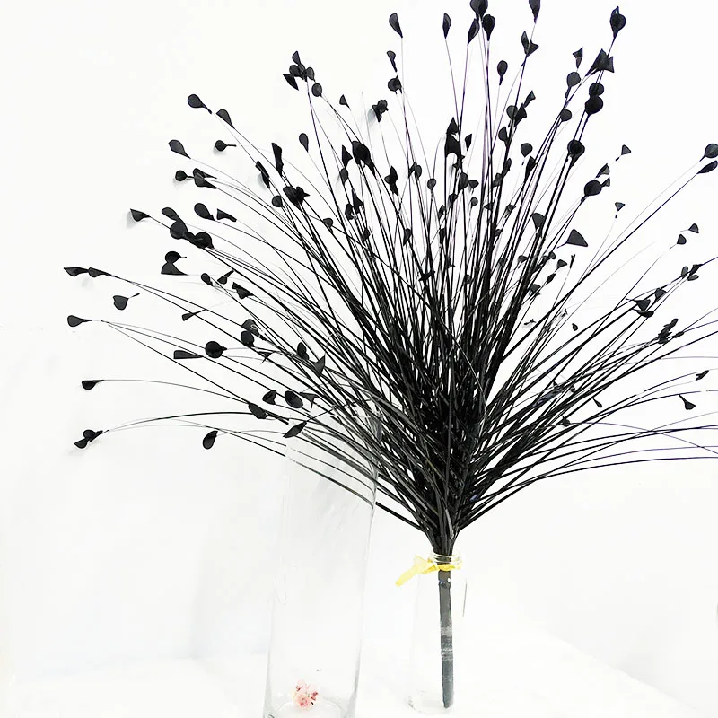 Césped искусственные de pavo real de la flor de la caña del лазерный Планта falsa decoración de la boda del партия decoración del cam