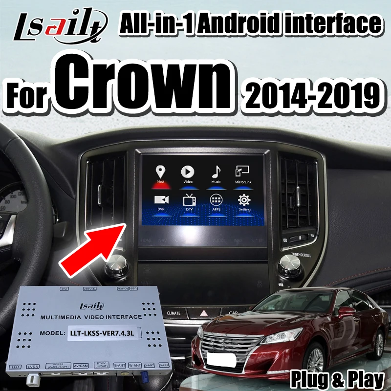 Lsailt Android 9 0 GPS навигация бокс видео интерфейс для Crown Toyota с YouTube Netflix Google play|GPS