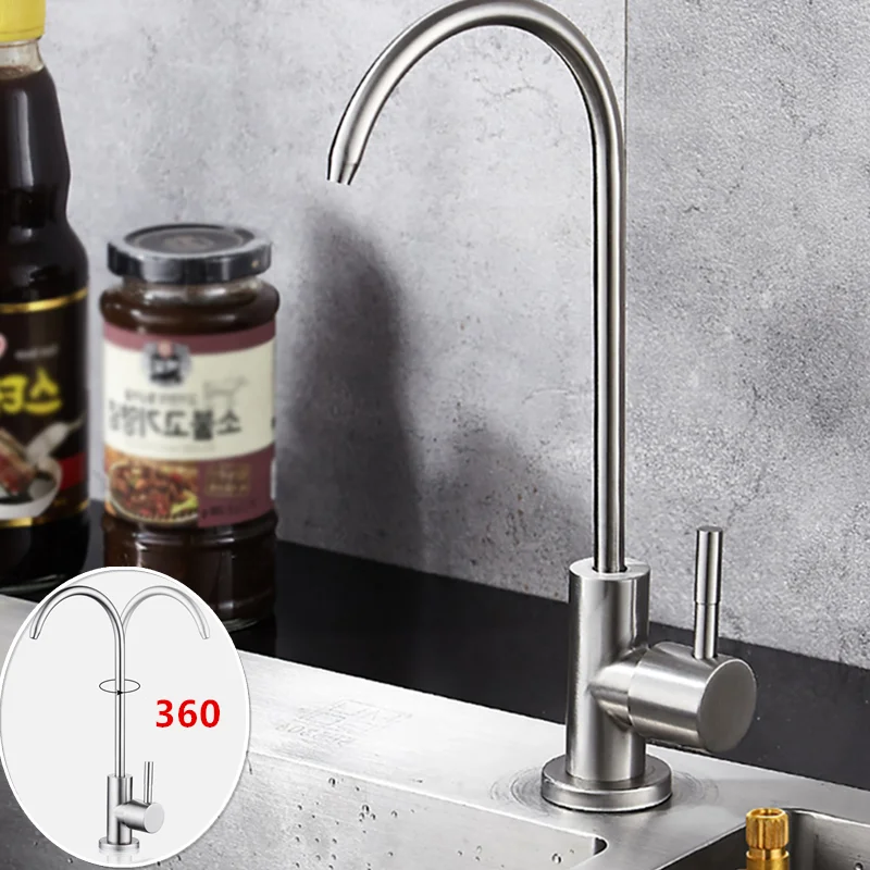 

Stainless Steel Kitchen Faucet Kitchen Tap Single Hole 360 Degree Brushed Nickle Faucets Anti-Osmosis Water Mixer Tap