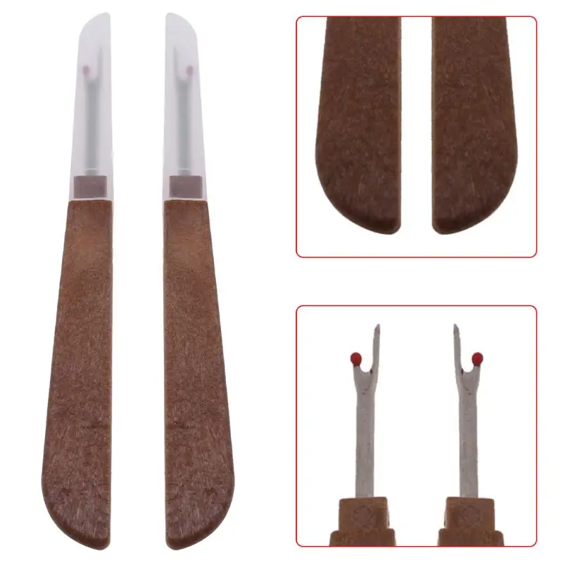 

2Pcs Plastic Handle Craft Thread Cutter Seam Ripper Stitch Unpicker Needle Arts Sewing Tools Q9QA